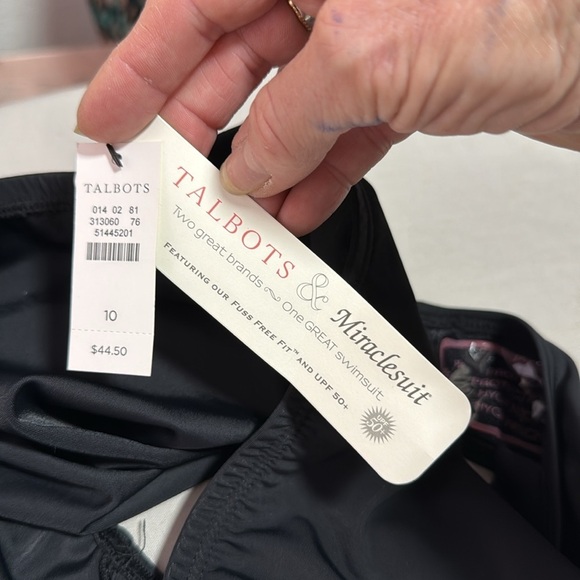 Talbots X Miraclesuit NWT Black Swim Briefs Size 10 - Picture 9 of 11